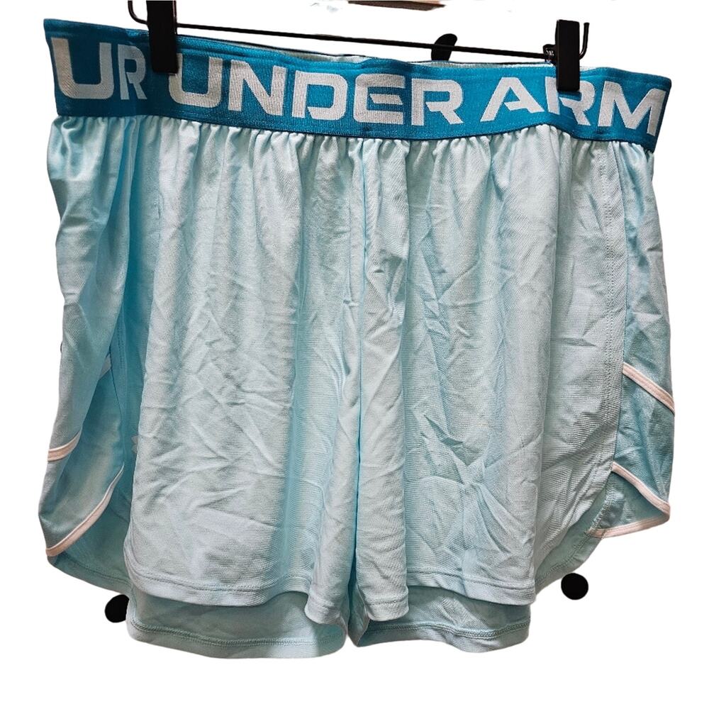 Under Armour light blue athletic shorts sweat wicking 1X